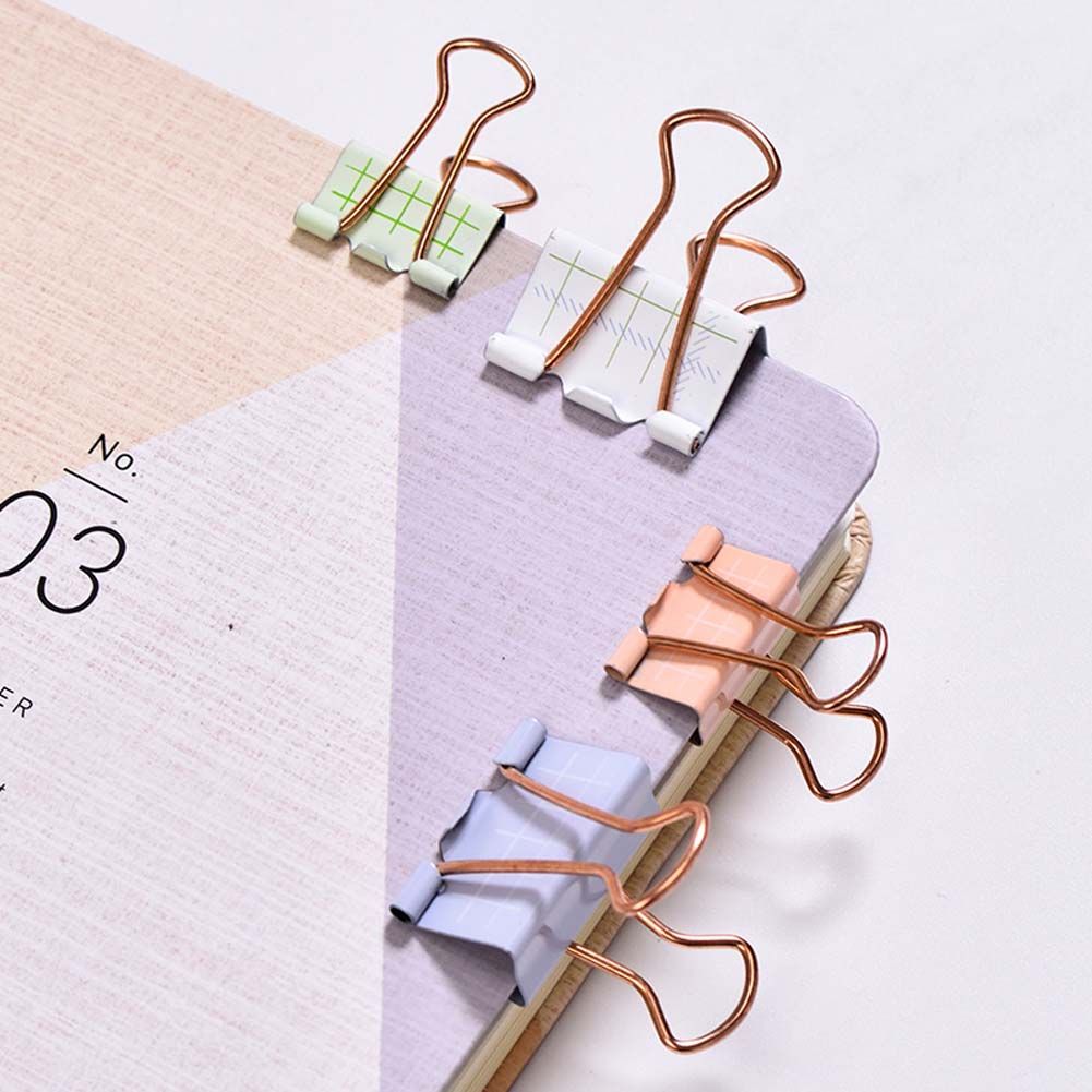 12 Pcs Cute Metal Binder Clips/Paper Clips/Binders/Clamp Office Desk Accessories