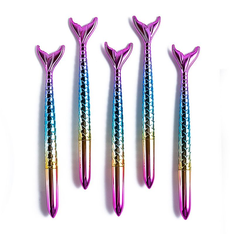 5 Pcs Mermaid Design Ballpoint Pens Student Stationery Supplies